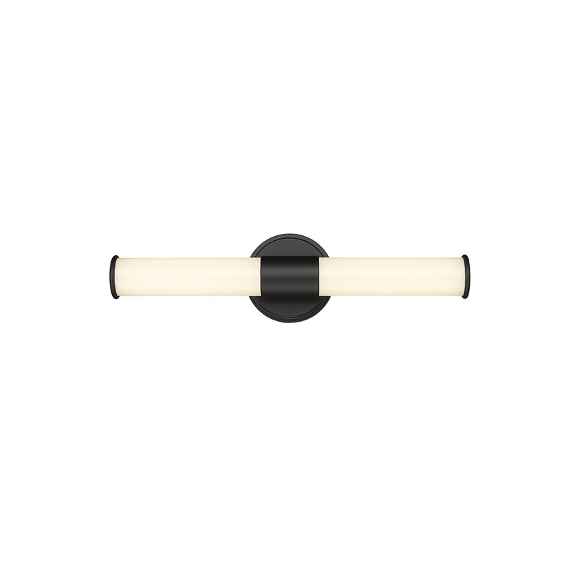Barre d'éclairage de salle de bain 2 lumières DEL à intensité variable Bouey, Noir mat