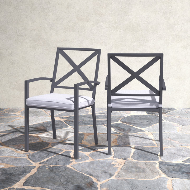 Chaise de terrasse avec coussin Sybil