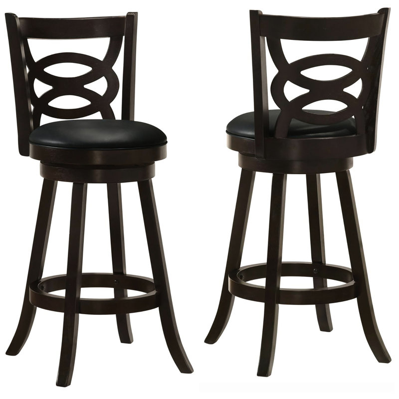 2 tabourets de bar pivotants Cappuccino - Ton, rembourrage noir, tendance et salle à manger de 2 finitions, siège pour