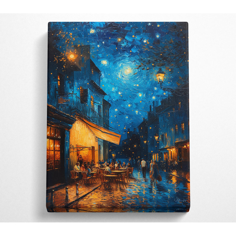 Night Cafe - No Frame Print on Canvas, 106.6cm H x 66cm W