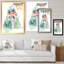 Mignon lama de Noël dans un chapeau de père Noël - Art mural pour enfants, décoration sur toile-1269457724-1269457667