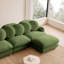 Canapé en chenille à assise profonde avec structure en bois massif et coussins décoratifs