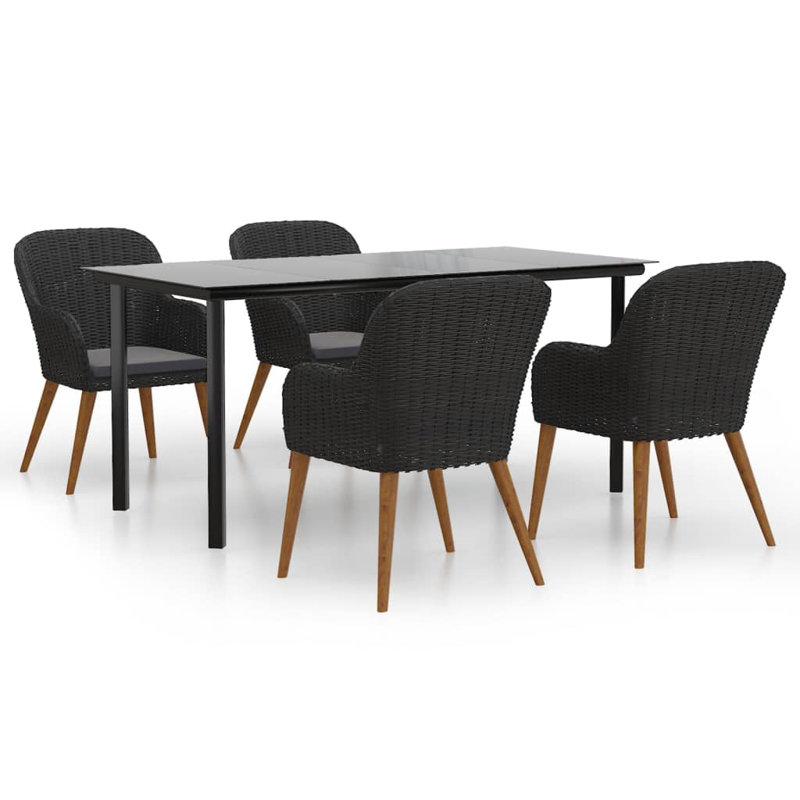 Rectangular 4 - Person 63" Long Dining Set with Cushions