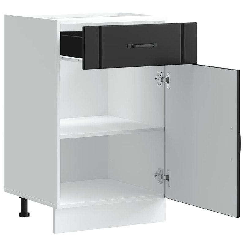 Kitchen Base Cabinet Lucca Engineered Wood, Black
