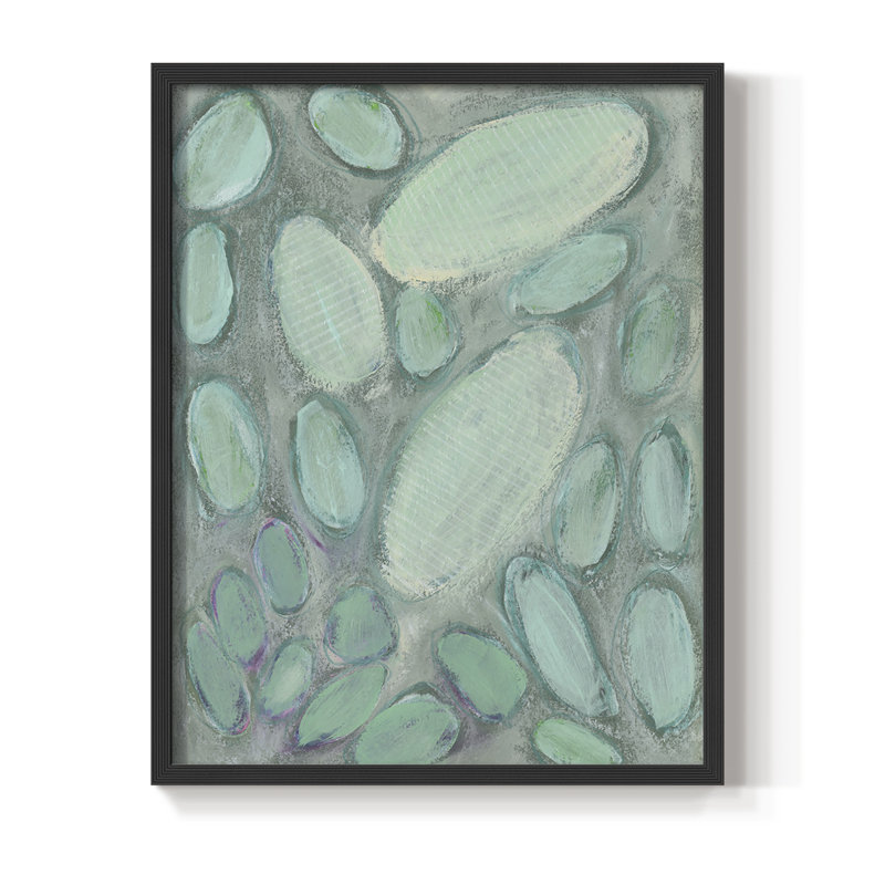 Blue Orbs II, reproduction encadrée - bois massif, Noir, H 10 po x l 8 po