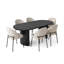 Ensemble de salle à manger ovale noir 79 "pour 6 personnes avec chaises rembourrées Theodore-131986630
