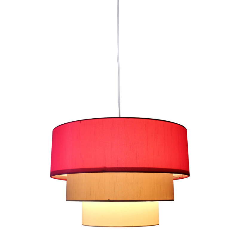 Dana 1 - Light Single Pendant, Fuchsia/Moss Gray/Eggshell, White