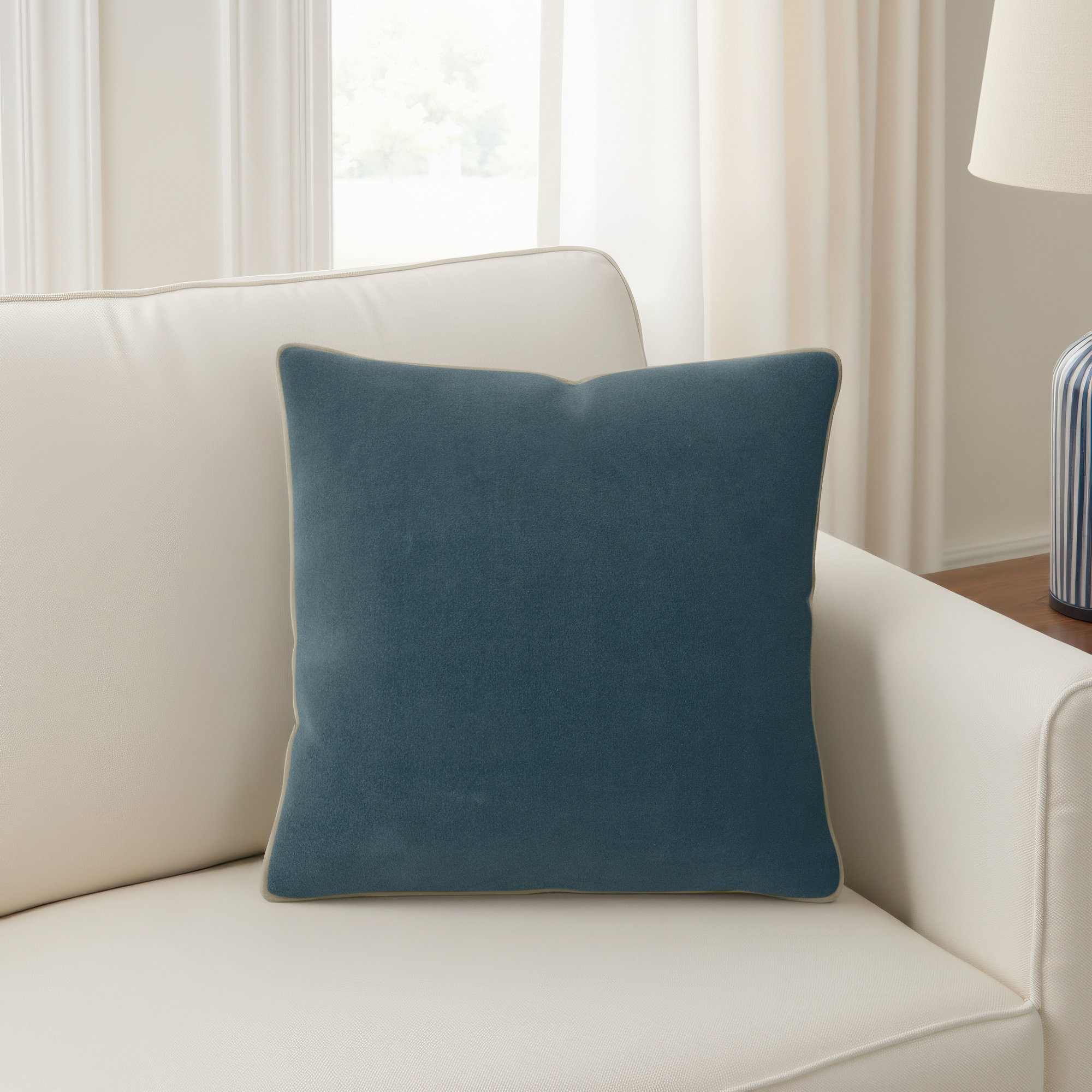 Brixen Cotton Throw Pillow, Teal, Pillow Cover Only - No Insert