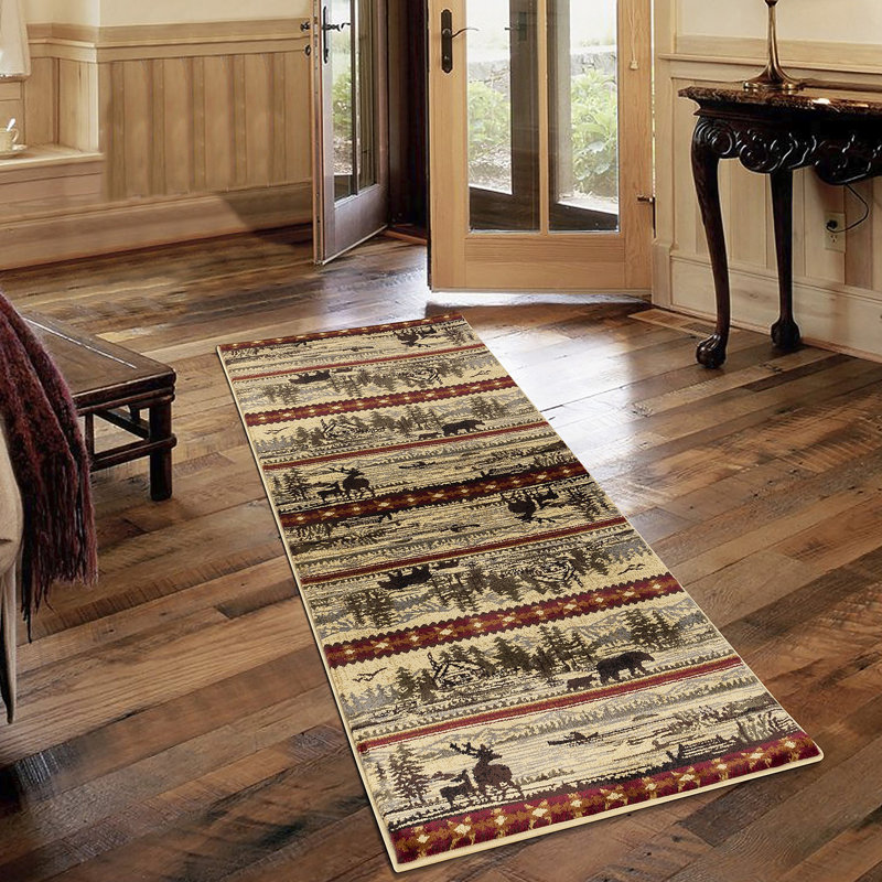Tapis multicolore Nature's Nest, Tapis de couloir 2 pi 7 po x 7 pi 3 po