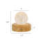 Lampe de table sphérique moderne avec abat-jour en cristal à facettes, fini bois clair pour table de chevet (lot de 2)