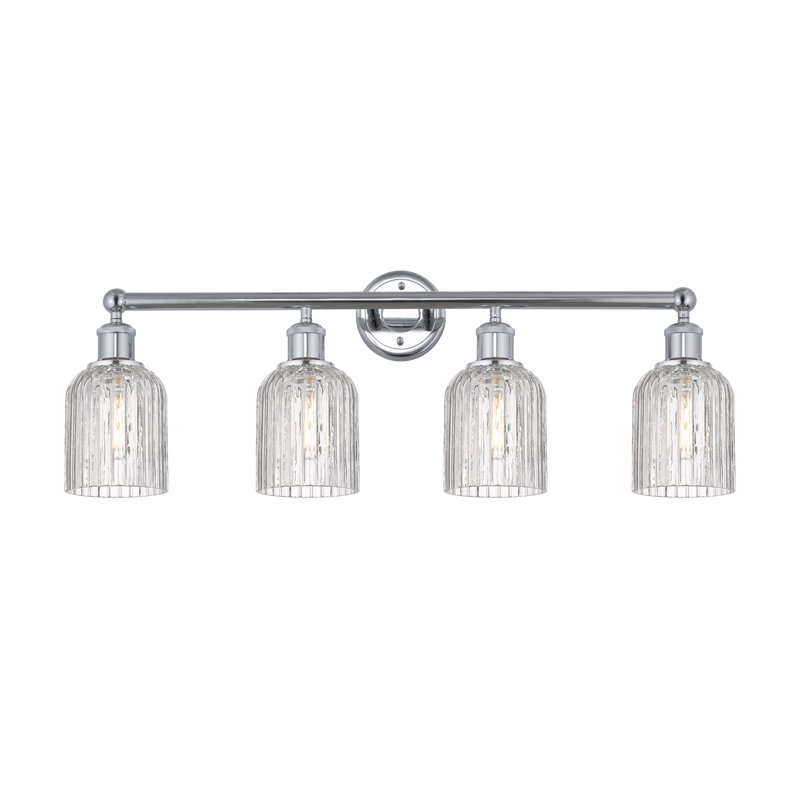 Fiennes 4 - Light Dimmable Vanity Light, Polished Chrome, Clear