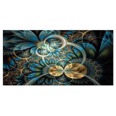 «Symmetric Blue Gold Fractal Flower», impression