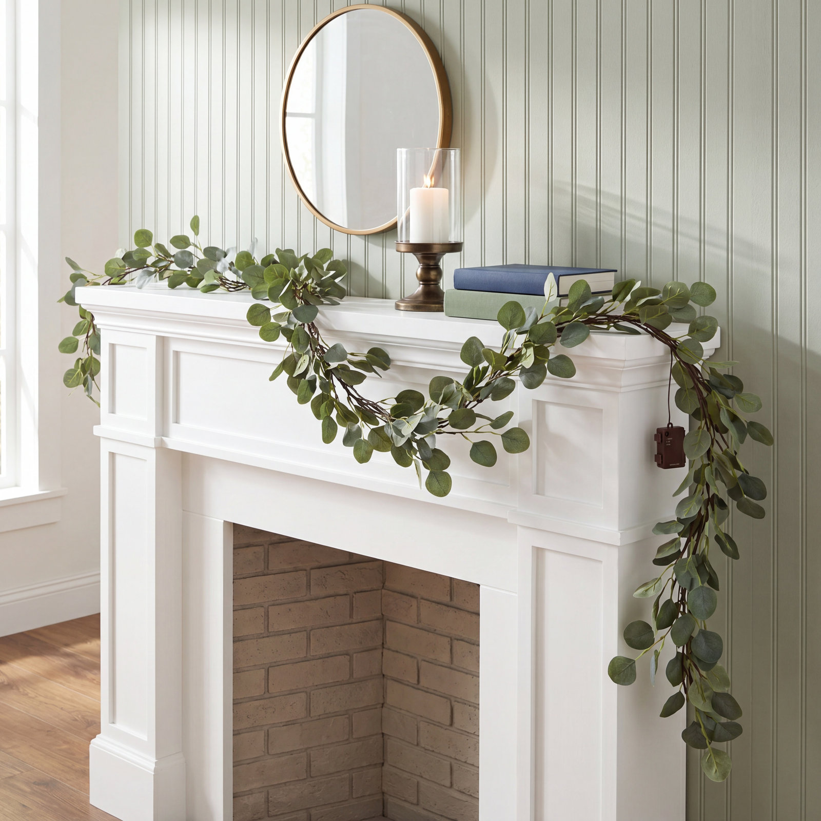 20.5'' in. Lighted Faux Eucalyptus Garland