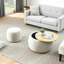 Repose-pieds rond avec rangement - Table de bout et repose-pieds 2 en 1-1704917473