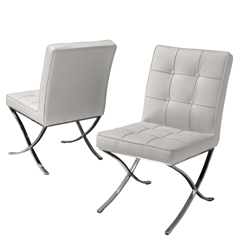 Chaise d'appoint capitonnée Somerville, Blanc