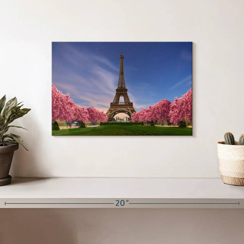 Sebbie Eiffel Tower Spring Sunset, 8" H x 12" W