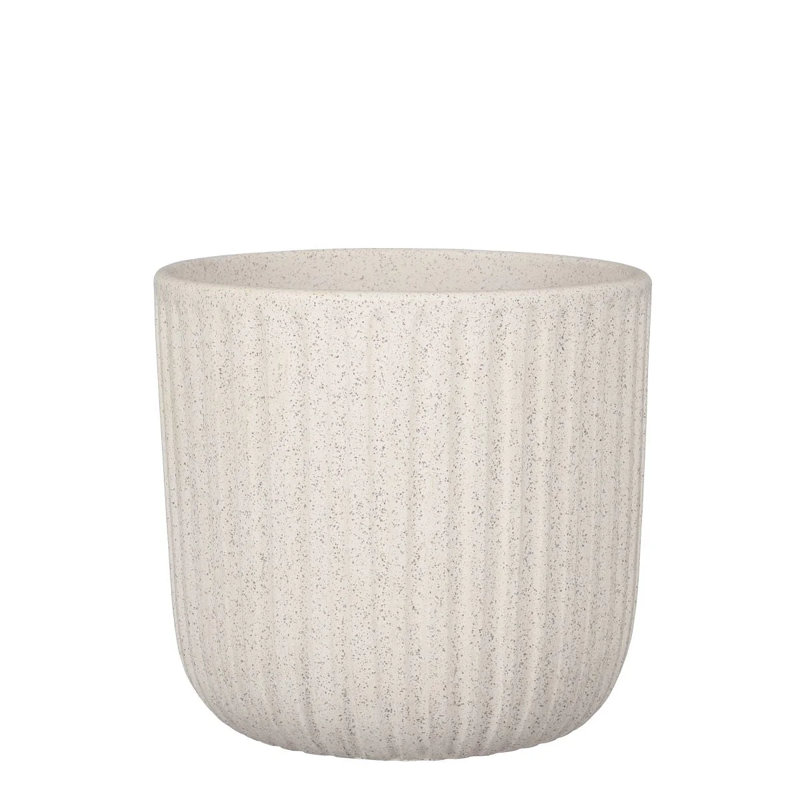 Dante Ceramic Pot Planter, White, 22cm H x 24cm W x 24cm D