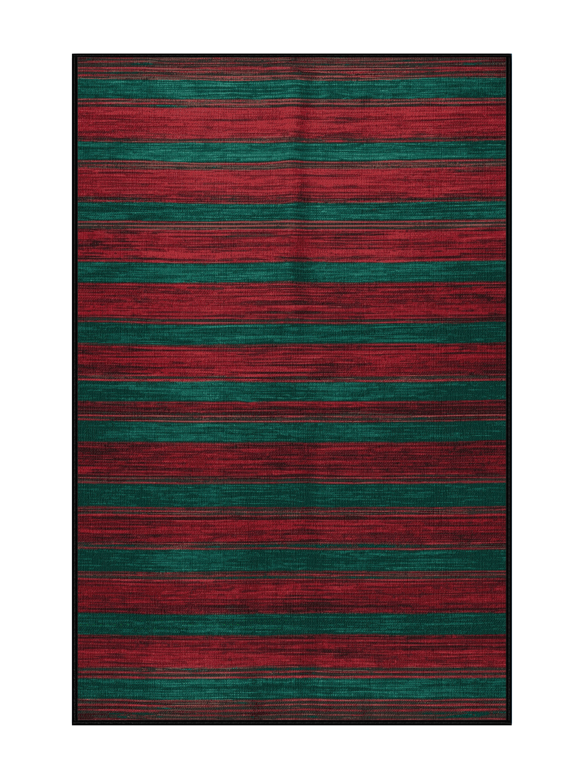 Horizontal Shape Rug Hokku Designs Machine Washable Horizontal Stripes Green Area Rug | Wayfair