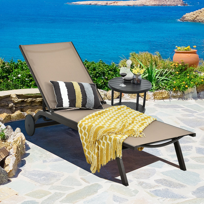 Chaise longue inclinable Ermalinda, Brun