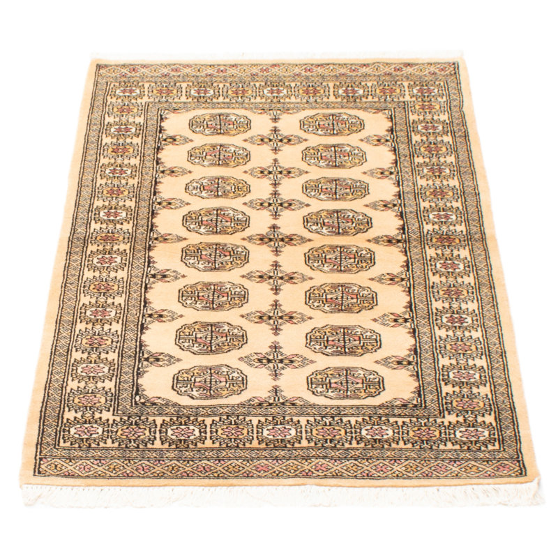 One-of-a-kind Hand-knotted Peshawar Bokhara Beige 3'1" x 5'0" Wool Rug