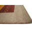 Tapis rayé multicolore en laine noué à la main