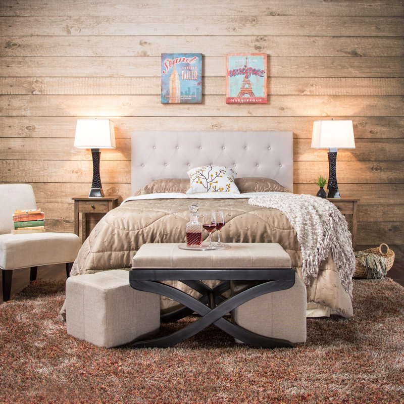 Tussey Upholstered Panel Headboard, Twin, Ivory