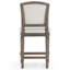 Tabouret de bar Charleston 26 po, gris vieilli, hauteur du comptoir, avec siège et dossier rembourrés gris.-1998591855-1998591852
