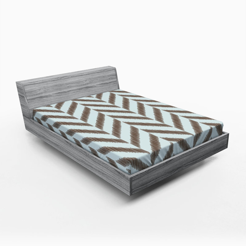 Microfiber Chevron Fitted Sheet, Full Fitted Sheet