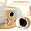4-Story Cat Condo, Multi-level Cat House with Sisal Scratching Pad, Napping Plush Bed, Barrel-Shaped Cat Tree Tower, Modern Pet Hideaway Cave for Indoor Cats-777292339-777292341