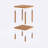 Queens Narrow Side Coffee Table, Solid Beech Wood Square End Table for Small Spaces