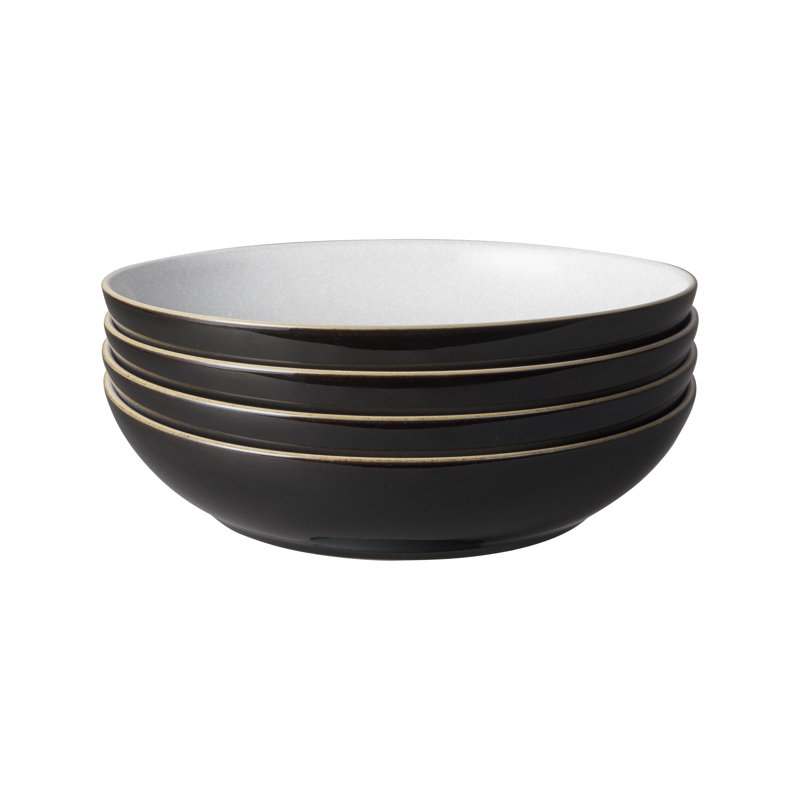 Natural Canvas 35.5 oz. Denby Pasta Bowls, Black