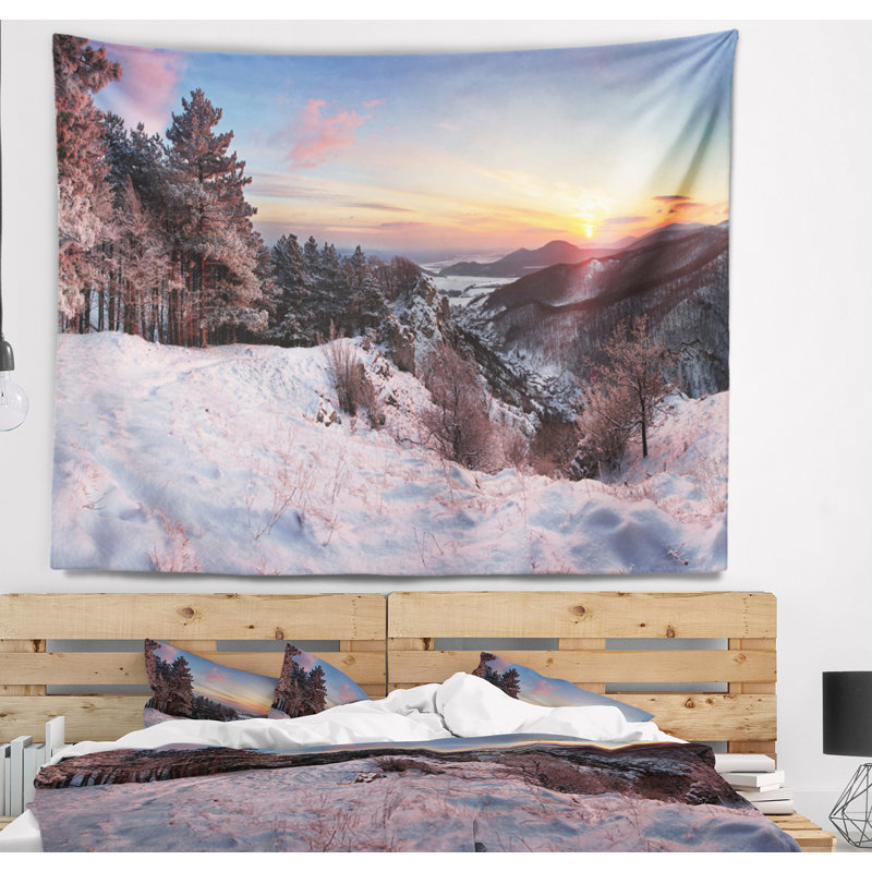 Paysage Slovaque, paysage à la tapisserie d'hiver, H 32 po x l 39 po
