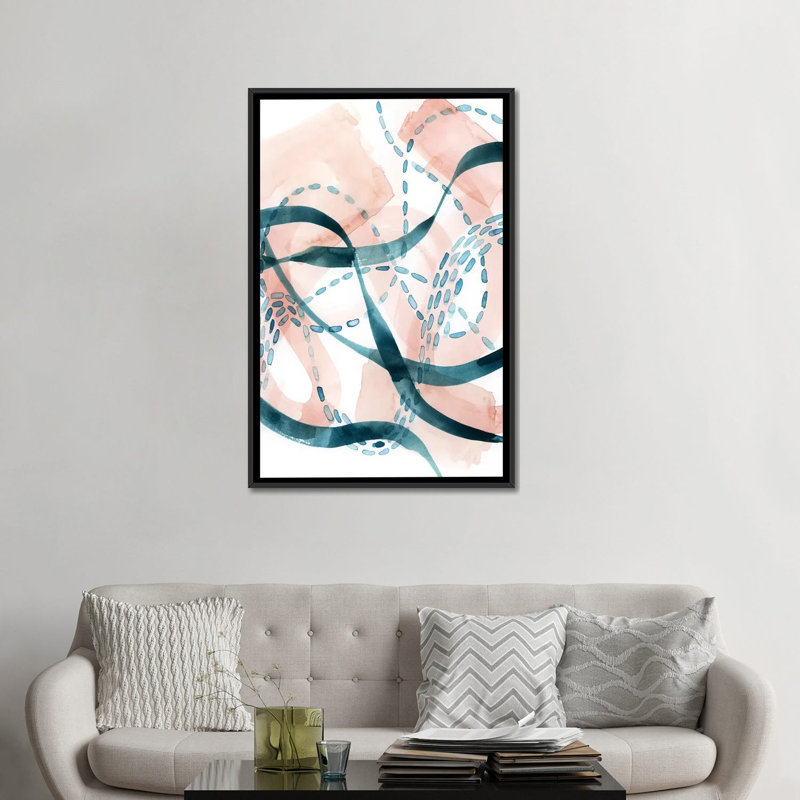 «Ripple Flux II», reproduction sur toile, H 26 po x l 18 po x P 1,5 po, Toile avec cadre noir, Pas de tapis