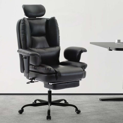 Office Chair Ergonomic 200 Kg PU Leather Computer Chair With Lumbar Support And High Backrest