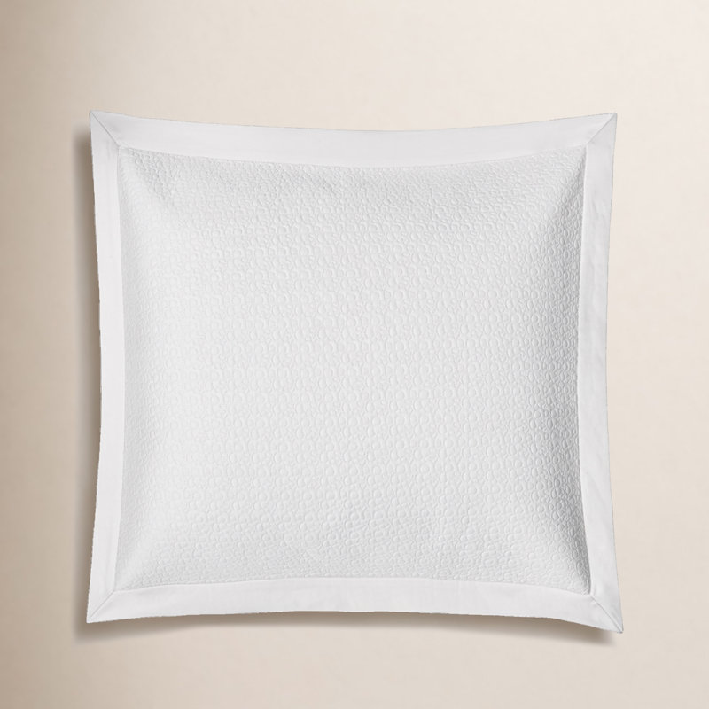 Estella 100% Cotton Sateen Quilted Sham, white, Euro