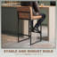 Ensemble de 2 tabourets de bar, tabourets de comptoir rembourrés rétro, brun