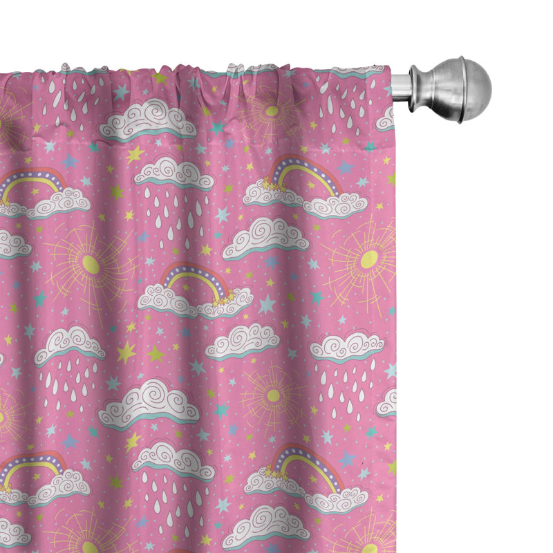 Panneau de rideau semi-diaphane avec passe-tringle Rain, 28 po x 63 po