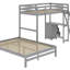 Lit simple superposé au dessus d'un lit double avec bureau et tiroirs-148216128