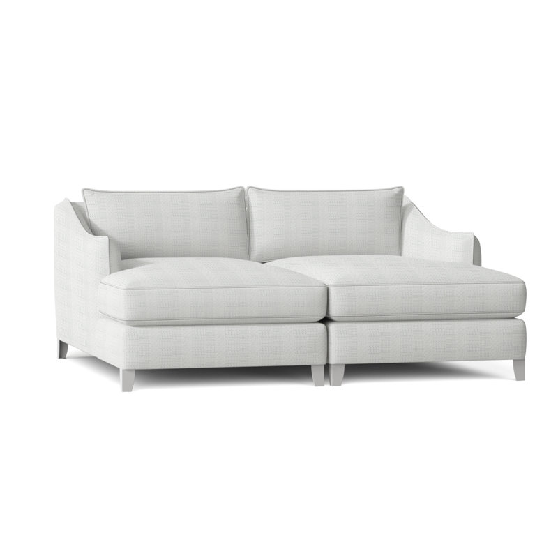 Monterey Double Chaise Lounge with Cushions, Cream Matelasse