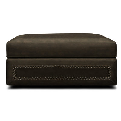 Repose-pieds rectangulaire en cuir véritable avec rangement 42 po Downtown Cowboy