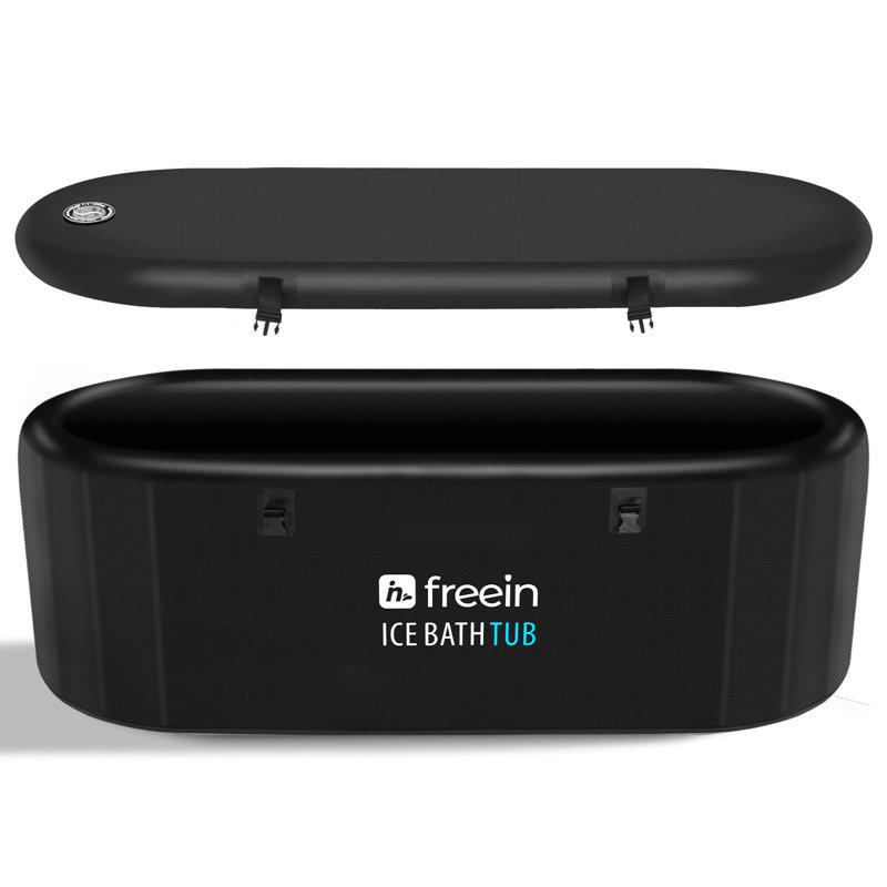 Freein Ice Bath Tub 1 Person - Person Polyvinyl Chloride (PVC) Oval Cold Plunge in Black