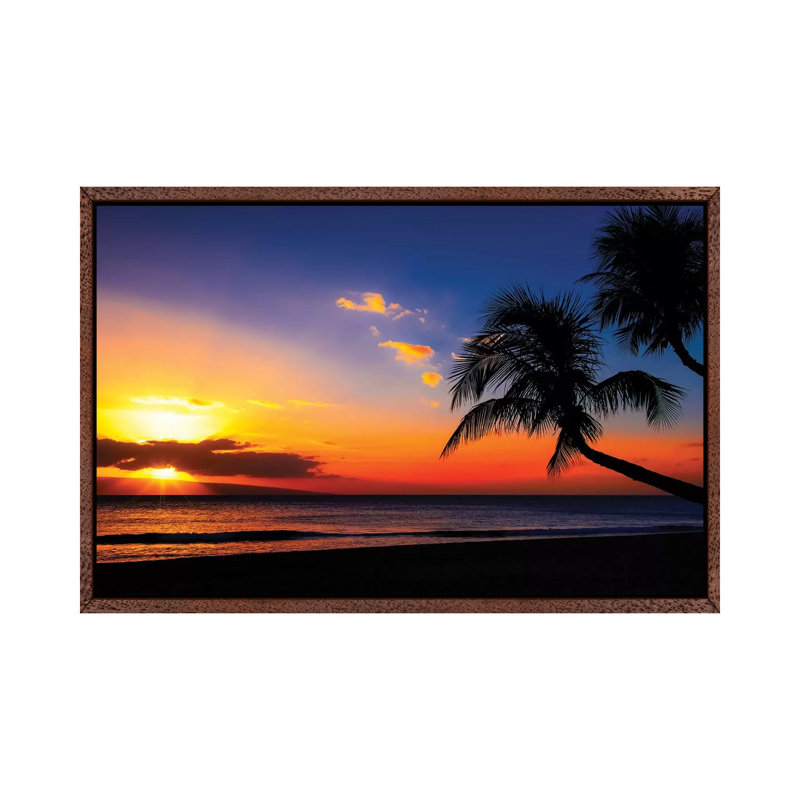 Leaning Into Sunset by Jonathan Ross - Print on Canvas, 66.04 cm H x 45.72 cm W, Brown Framed
