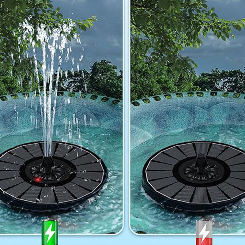 Solar Fountain Work On Cloudy Day with Faster Conversion Glass Solar Panel and Power Indicator Light, for Bird Bath Garden Small Pond