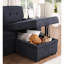 Canapé modulaire en tissu gris foncé avec méridienne réversible et canapé-lit avec rangement rembourré en mousse 83,56 po Largeur du produit