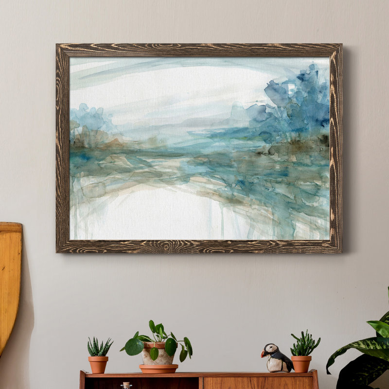 Watery Treeline - Reproduction d'art sur toile encadrée, H 37,5 po x l 27,5 po x P 1,5 po, Noyer