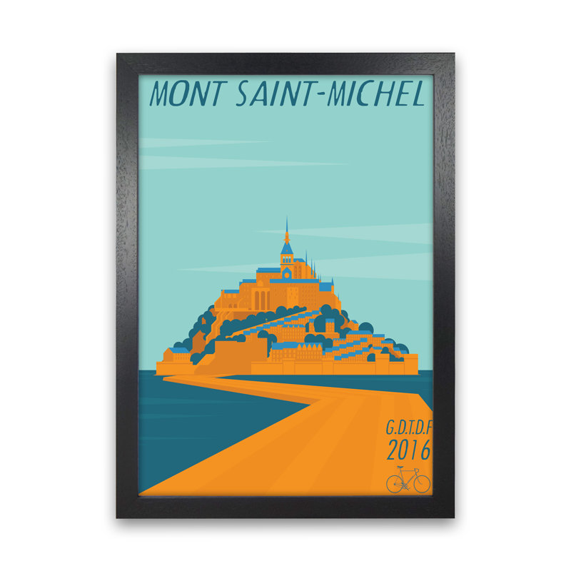 Mont Saint Michel - Print, Black Framed, 42cm H x 30cm W x 3cm D