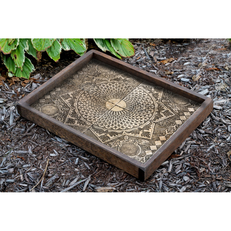 Handcrafted Wooden Tray, 15.7 x 19.7 x 2.4 inches | 100% Solid Wood, Hand-Painted & Assembled | Heat & Water Resistant with 300 Micron Protective Coating | Perfect for Serving or Decorative Use in Home & Kitchen