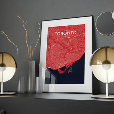 Toronto City Map In Nautical - No Frame Print