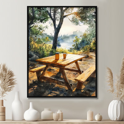 «Georgenia Camping Table The Morning II», art mural encadré pique-nique