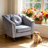Jeliana 31 Wide Lint Sofa Chair Upholstered Single Sofa Chair with Rivet Decor Rolling Armrests-274424120